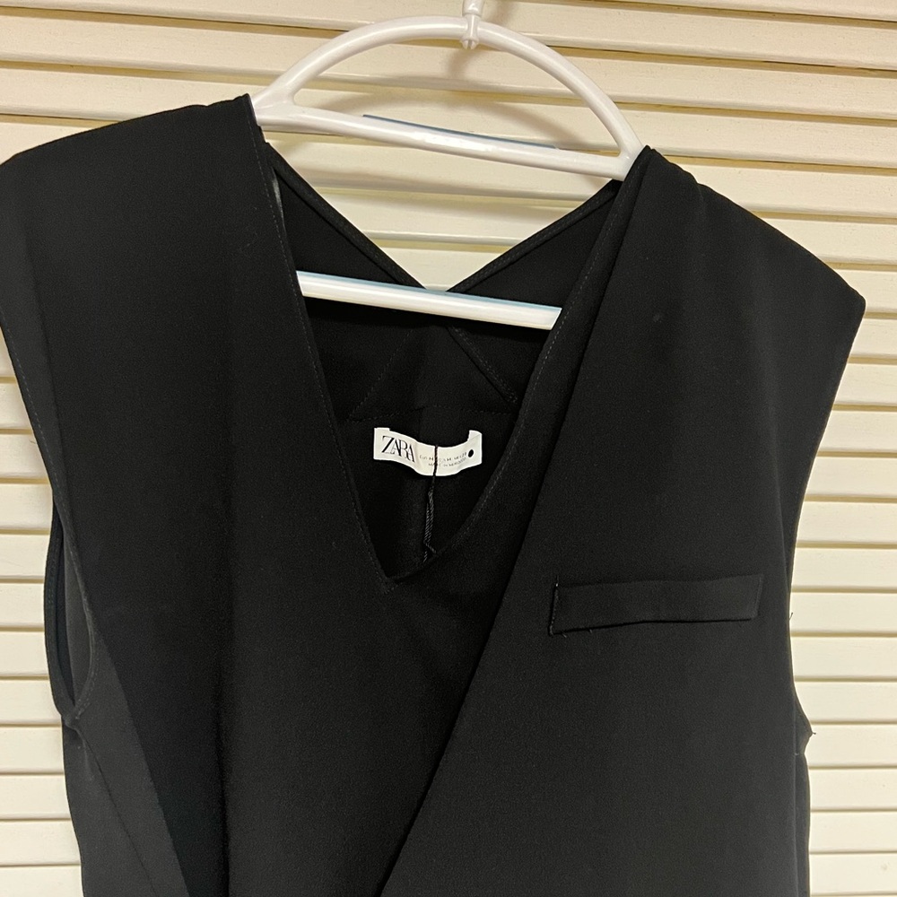 Zara vest side tie split back sleeveless top new without tags - Picture 5 of 9